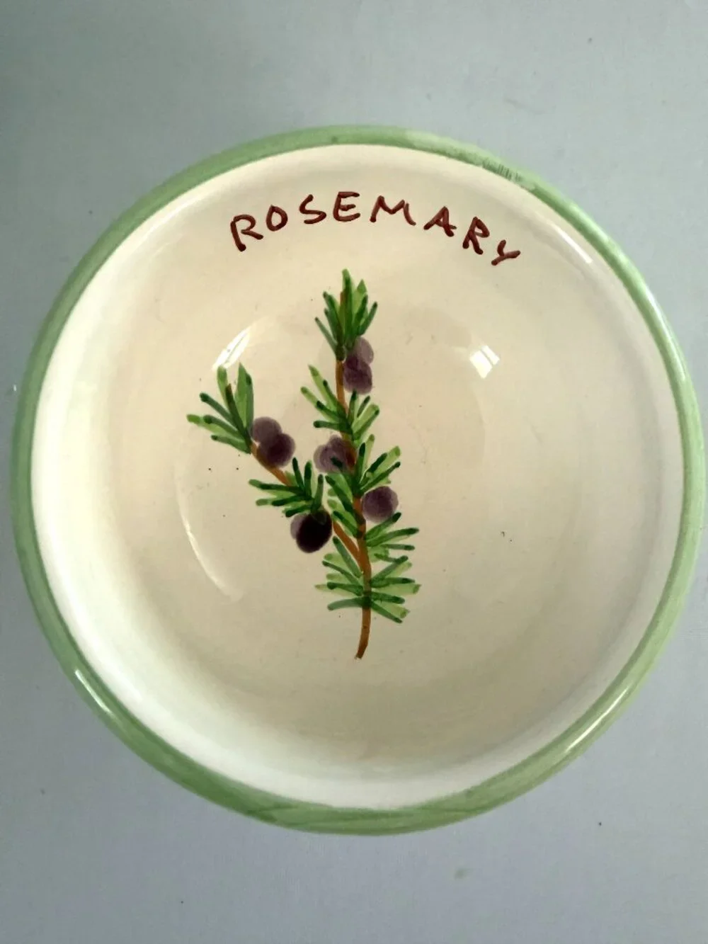 Williams Sonoma Footed Condiment Bowls Rosemary Design Set of 4